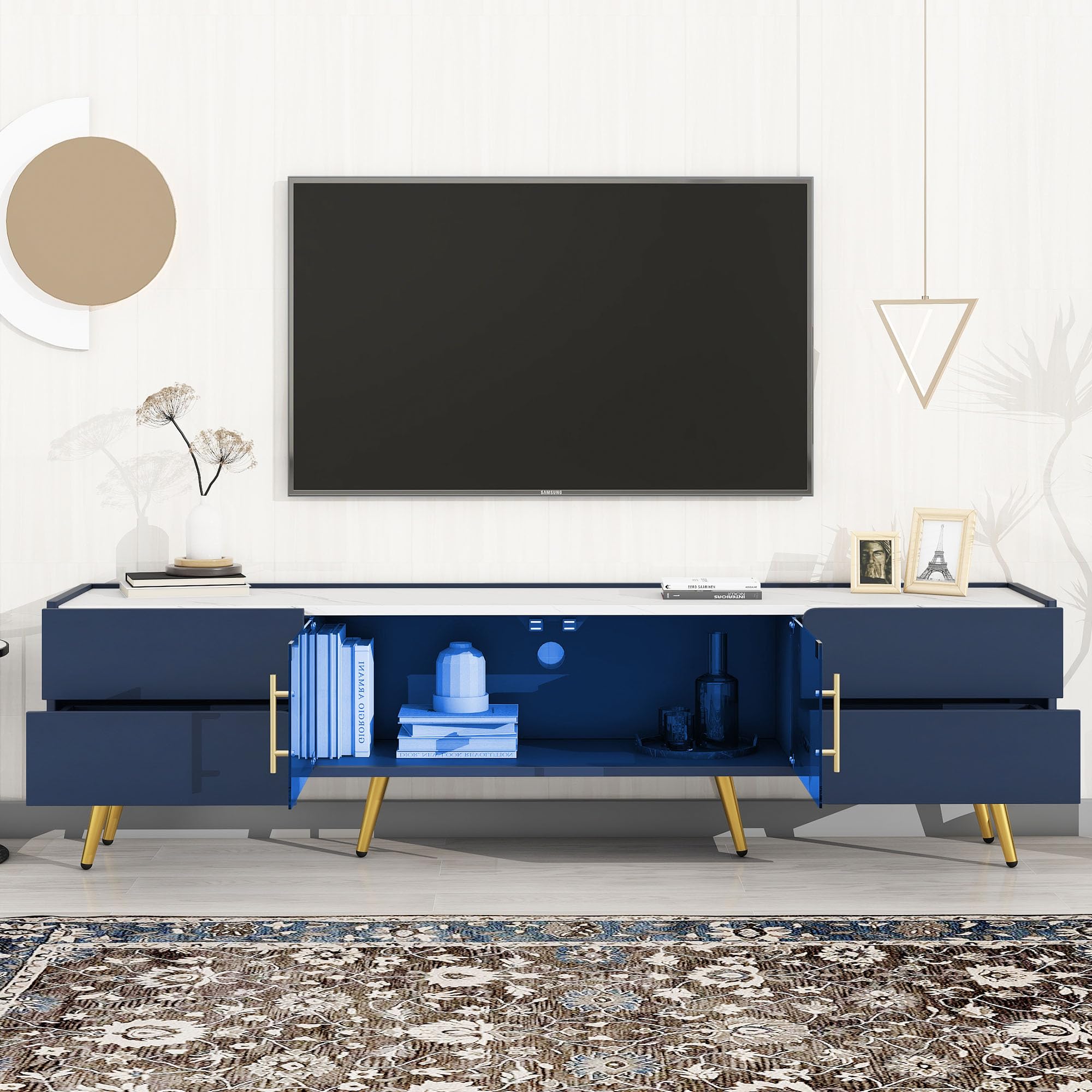 Amazon.com: LUMISOL LED TV Stand for TVs Up to 80 Inchs, Modern